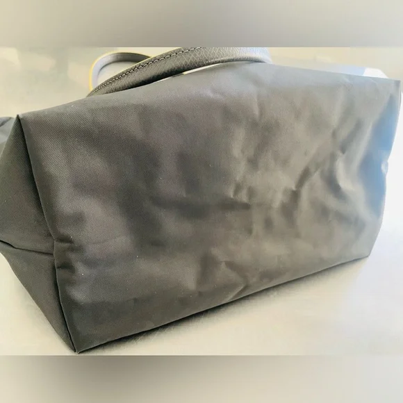 LONGCHAMP Le Pliage Nylon Tote Bag - Grey With Yellow Branding & Accents - Picture 16 of 16